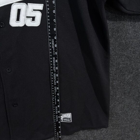 Vintage FUBU Jersey Shirt Men's XXL Black #05 Baseball Button Front dMesh 2000s - Picture 6 of 10